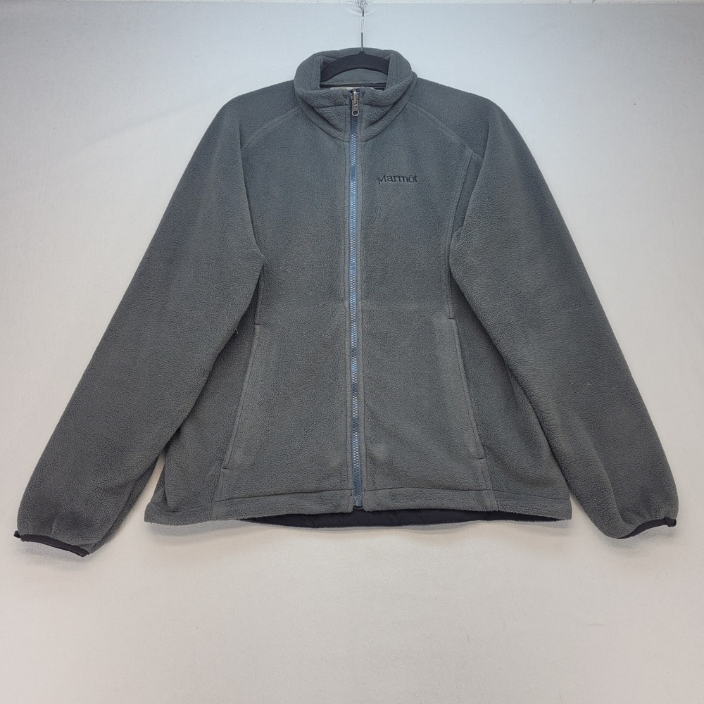 Marmot Fleece Jacket Womens Large Gray Full Zip‎ Pit Zips Outdoor Hiking